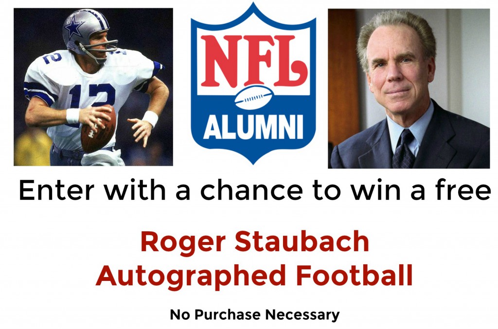 roger staubach autographed football