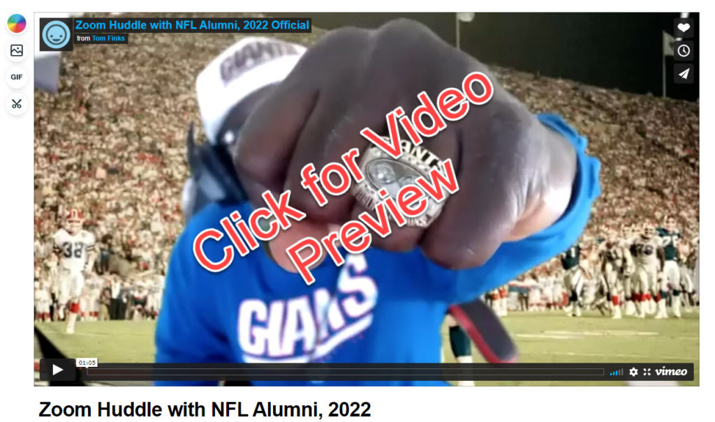 NFL Alumni Zoom Huddles Pro Sports Experience